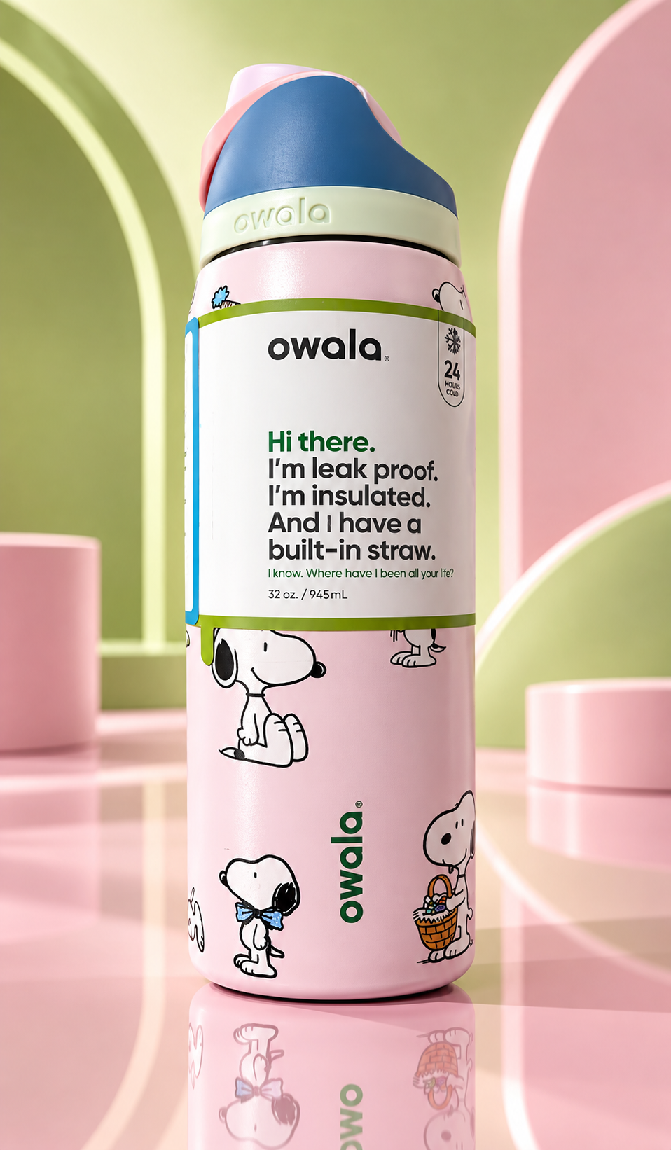 Owala FreeSip /SNOOPY Pink/ SPECIAL EDITION 32 oz (945ml)