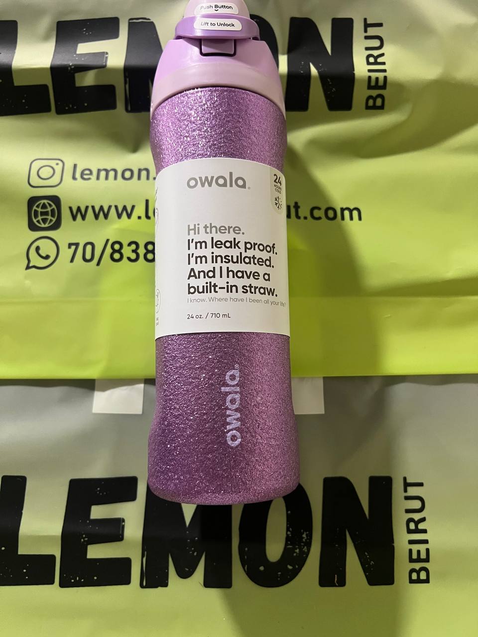 Owala FreeSip /Glitter Purple/ 24 oz (710ml)