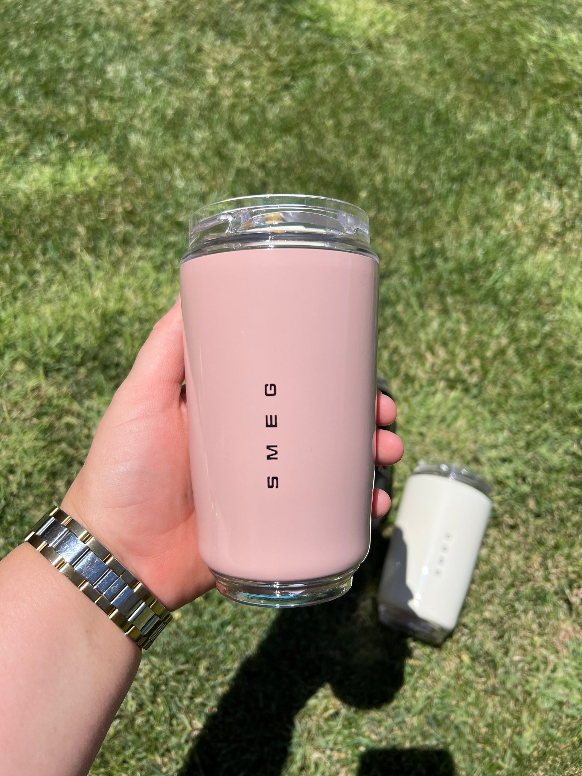 SMEG Stainless Steel Travel Coffee Mug Blush Pink