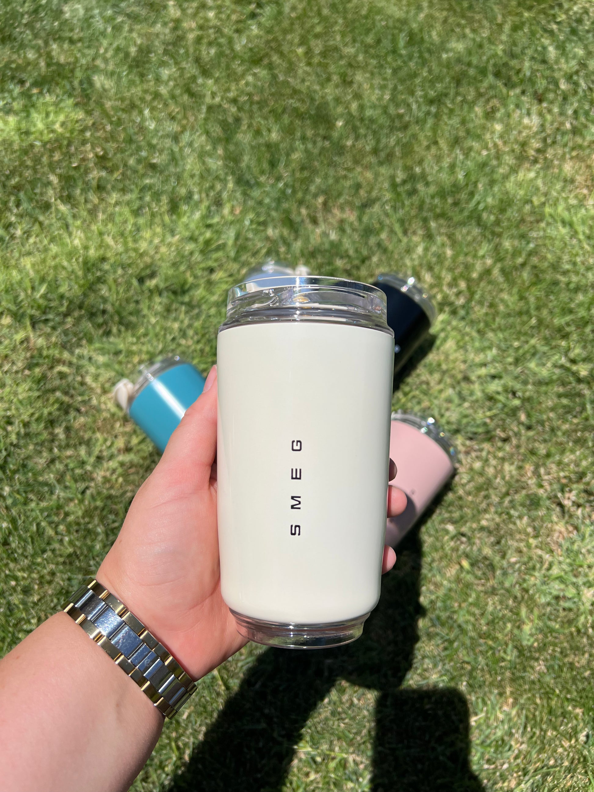 SMEG Stainless Steel Travel Coffee Mug Cream