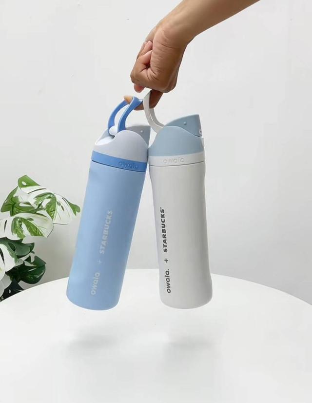 Owala x Starbucks Limited Edition Stainless Steel Water Bottle 24oz – Dusty Blue