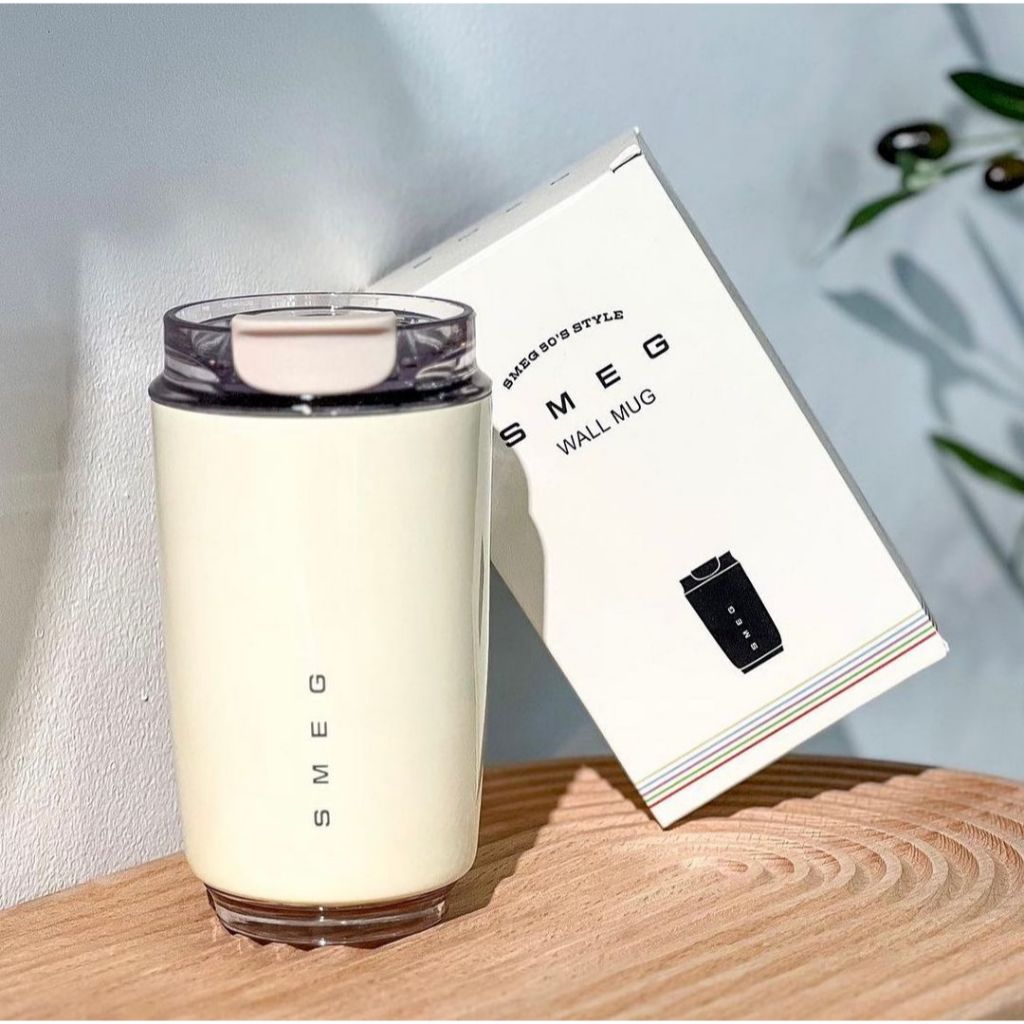 SMEG Stainless Steel Travel Coffee Mug Cream