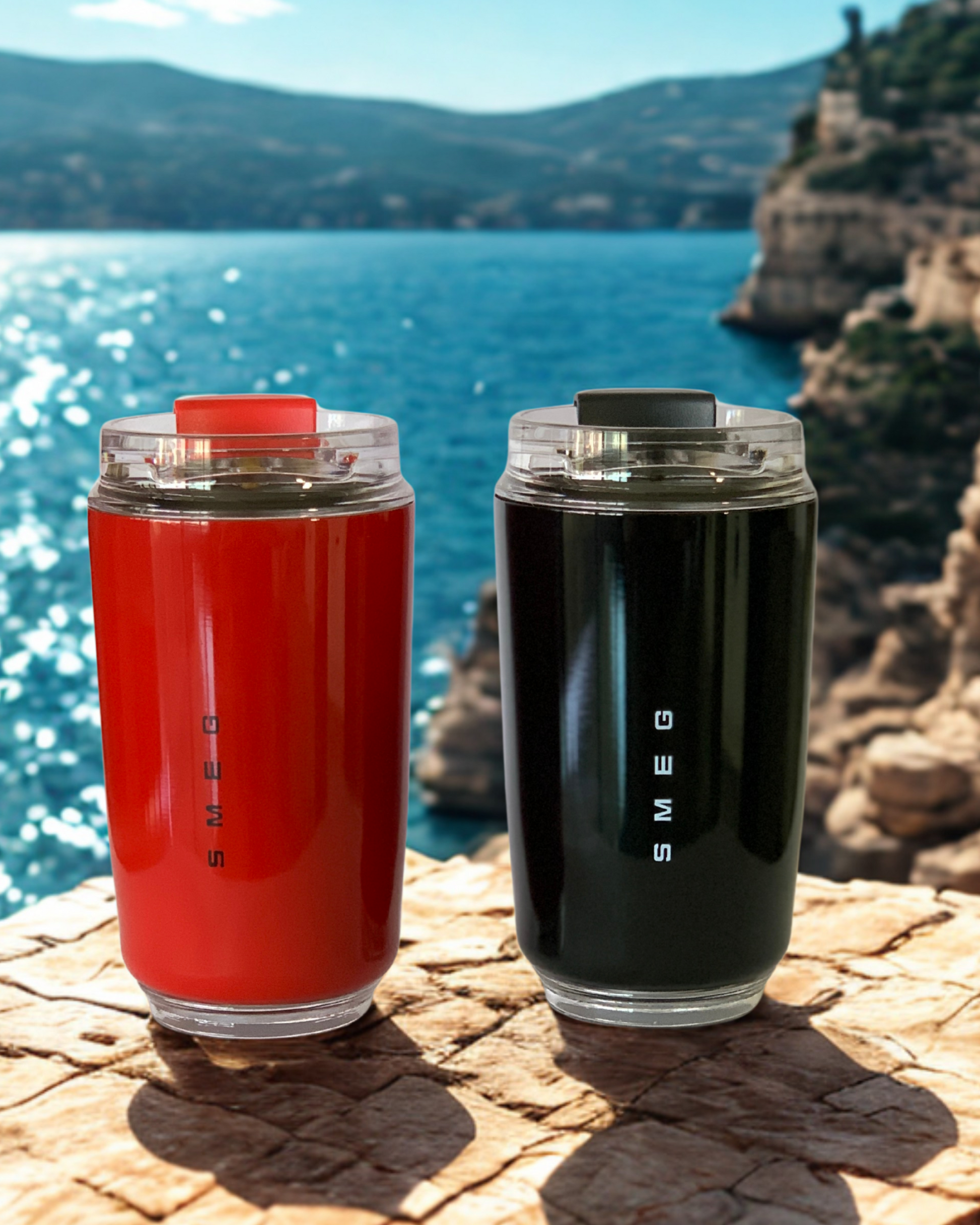 SMEG Stainless Steel Travel Coffee Mug Black