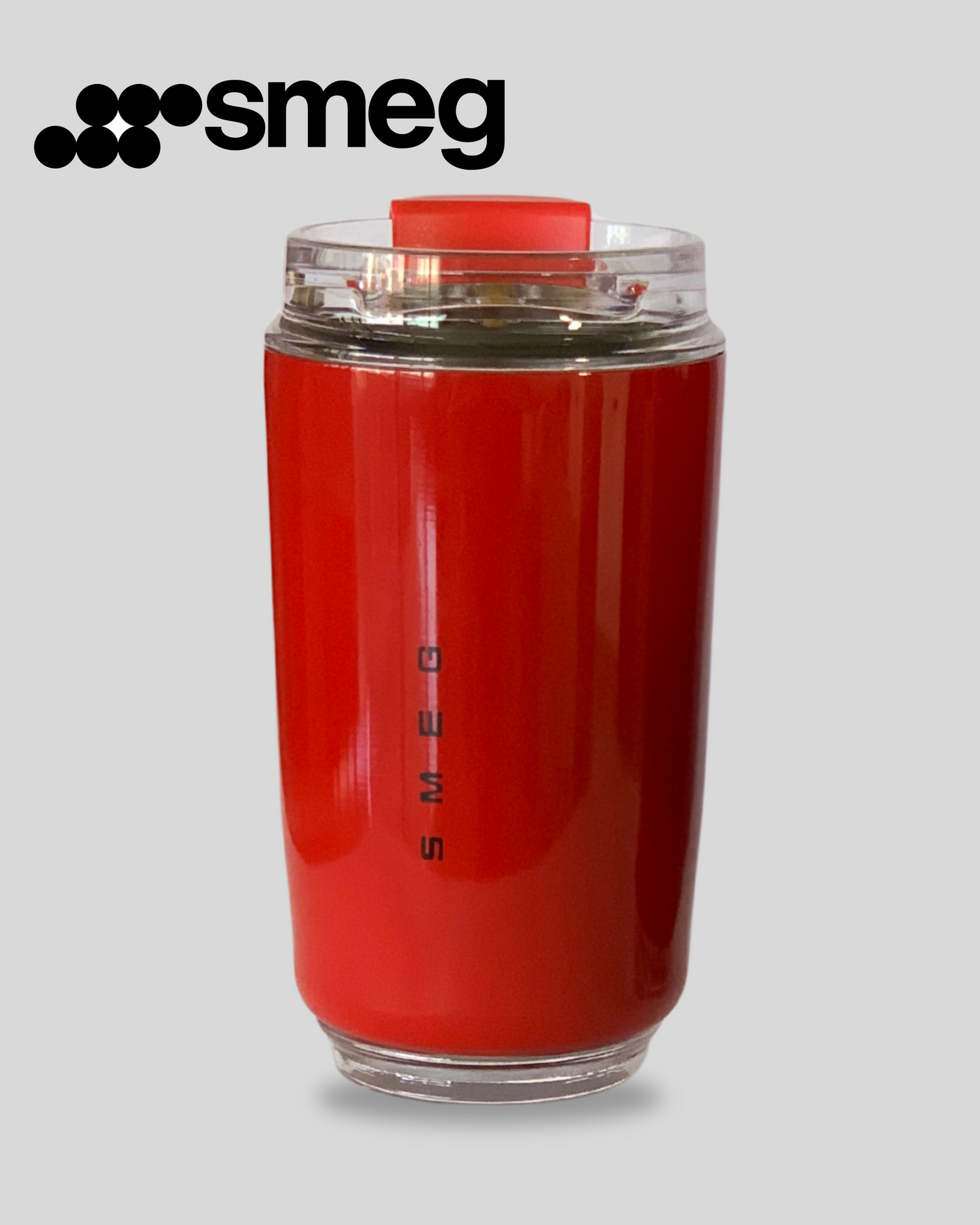 كوب قهوة للسفر من الستانلس ستيل من SMEG، لون أحمر