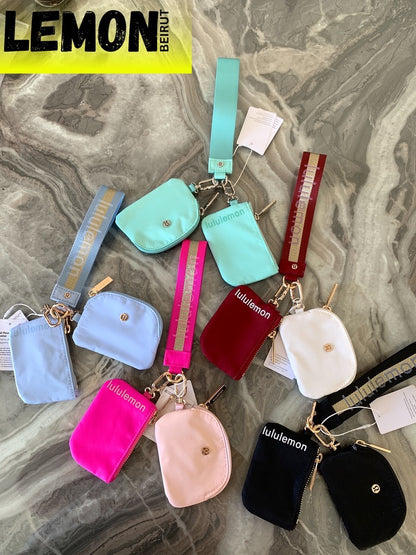 Dual Pouch Wristlet (Light Blue/Gold)