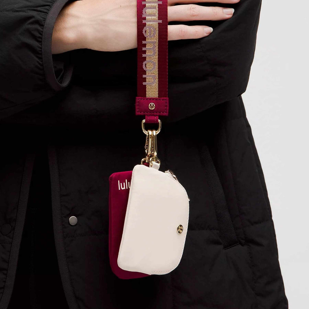 Dual Pouch Wristlet (Burgundy/Gold)