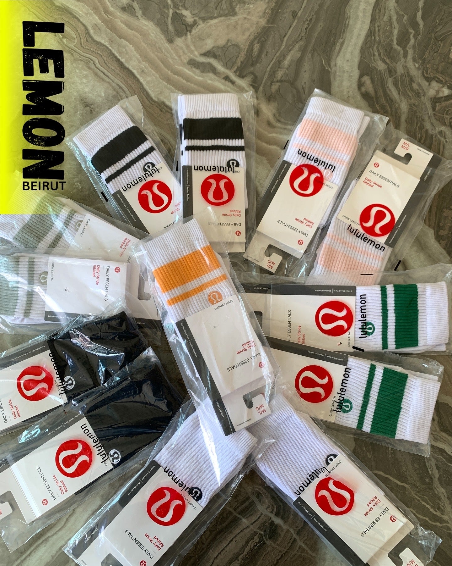 Lululemon Unisex Crew Daily Stride Socks