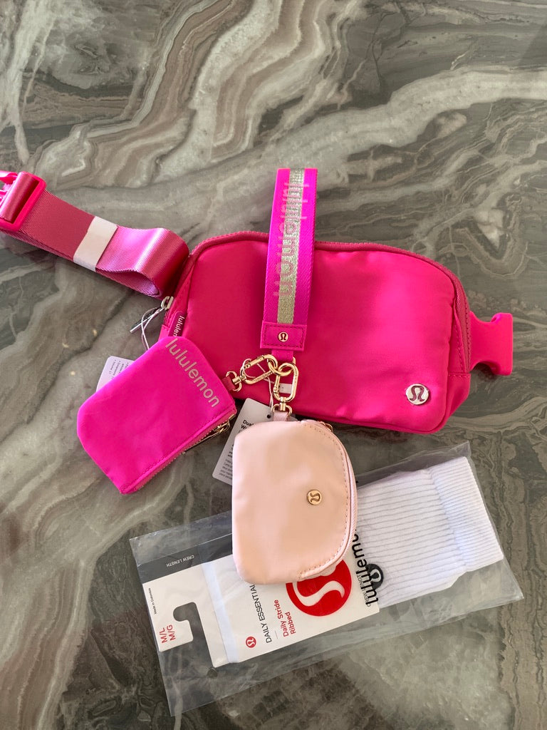 Dual Pouch Wristlet (pink/gpld)