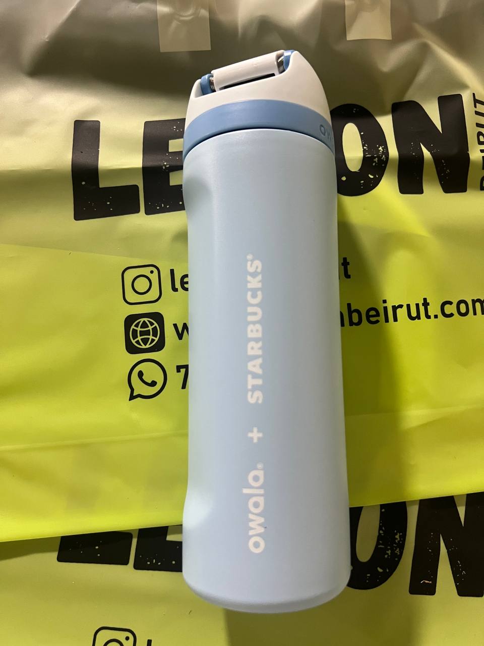 Owala x Starbucks Limited Edition Stainless Steel Water Bottle 24oz – Dusty Blue