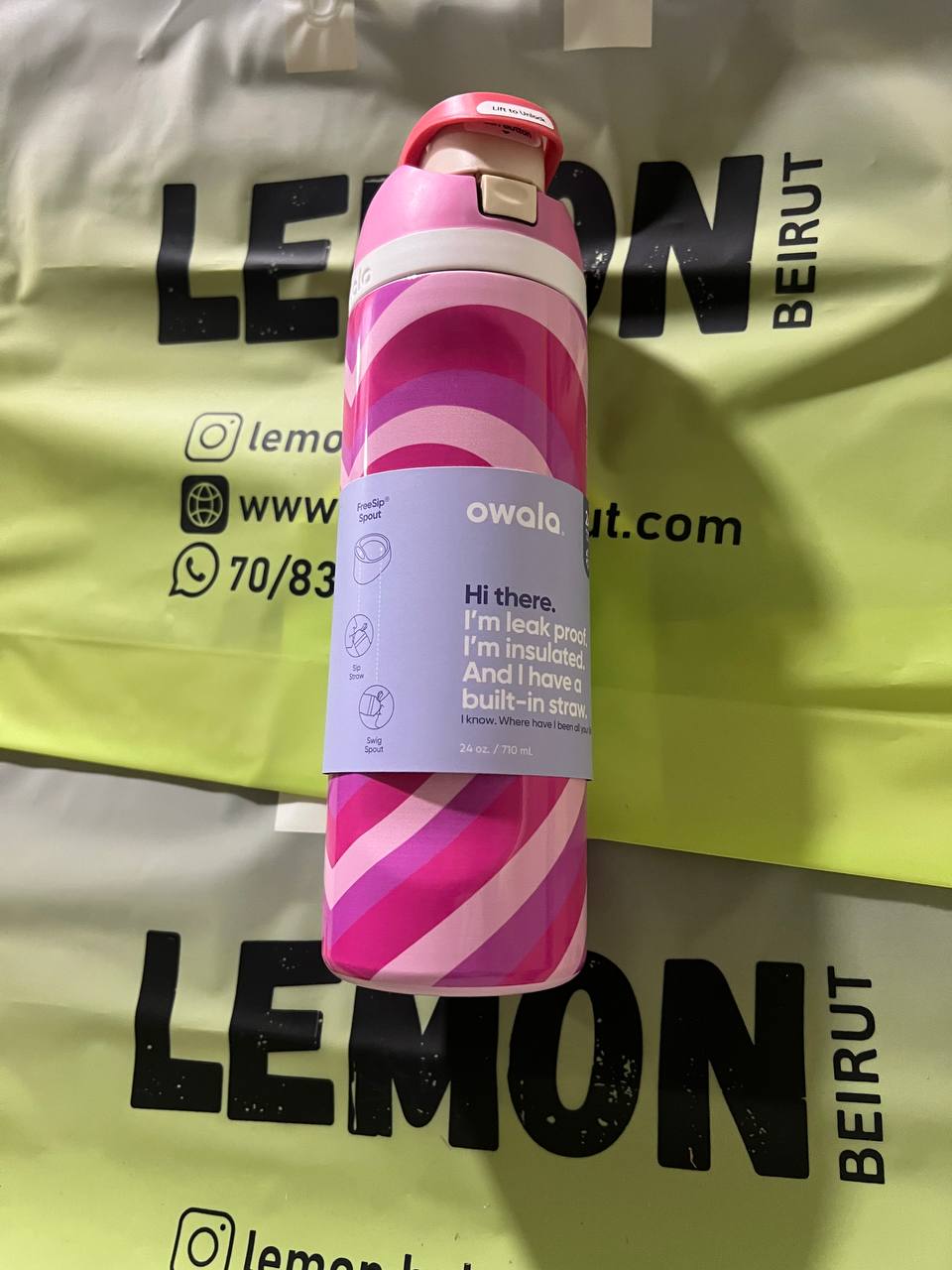 Owala FreeSip /Pink Heart/ 24 oz (710ml)