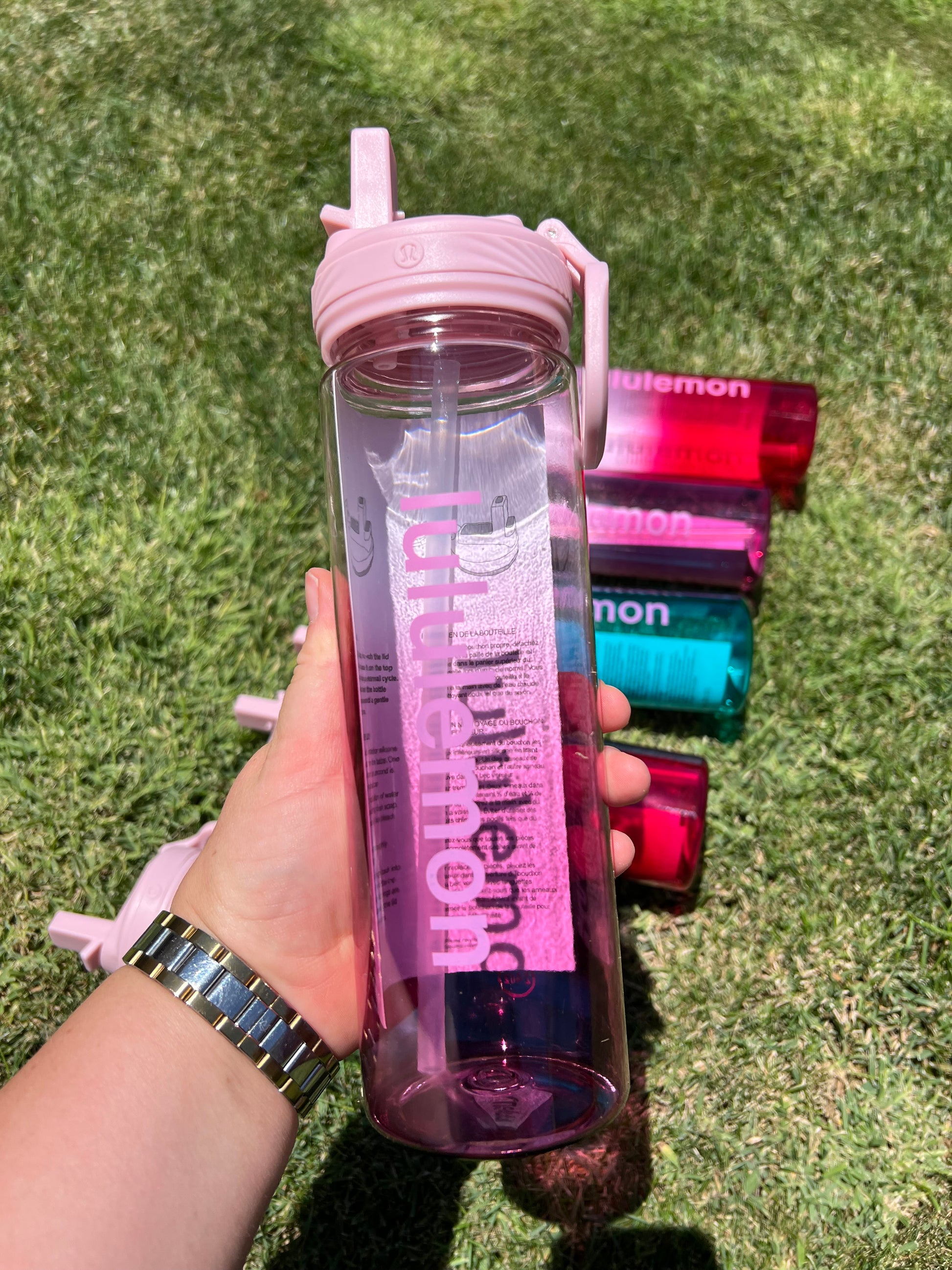 Back to Life Clear Bottle 24oz Straw Lid Purple