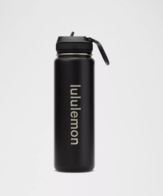 قارورة ماء رياضية بغطاء مصاصة من Back to Life لون أسود *24 أونصة (710 مل)