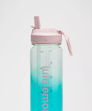 Back to Life Clear Bottle 24oz Straw Lid Blue