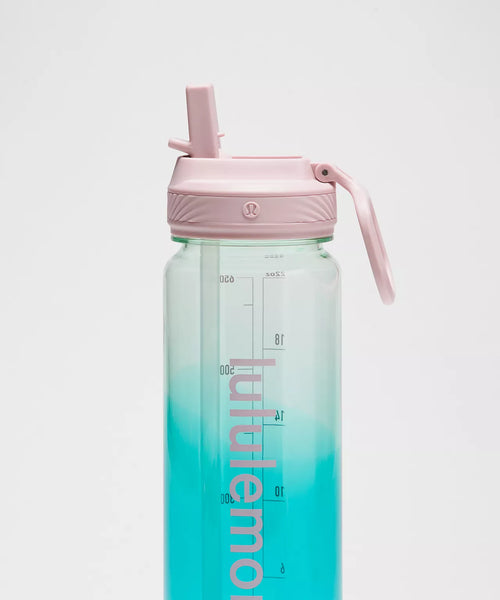 Back to Life Clear Bottle 24oz Straw Lid Blue