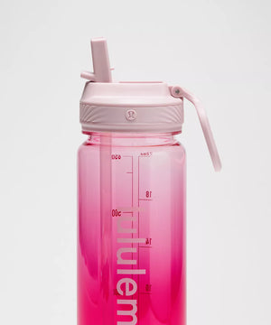 Back to Life Clear Bottle 24oz Straw Lid Pink