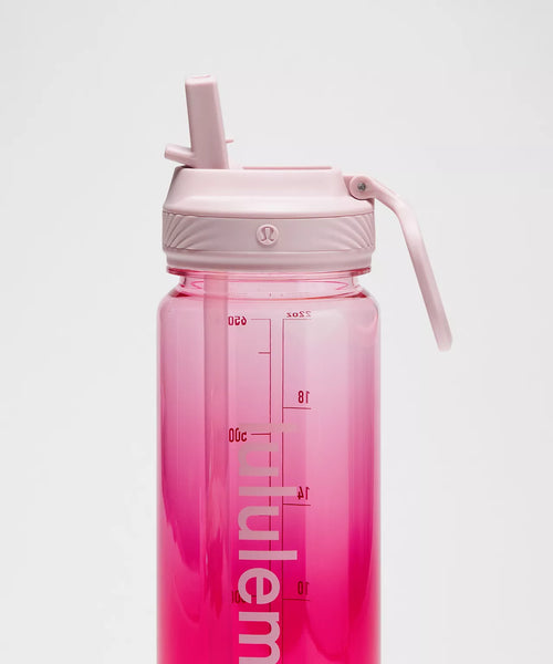 Back to Life Clear Bottle 24oz Straw Lid Pink