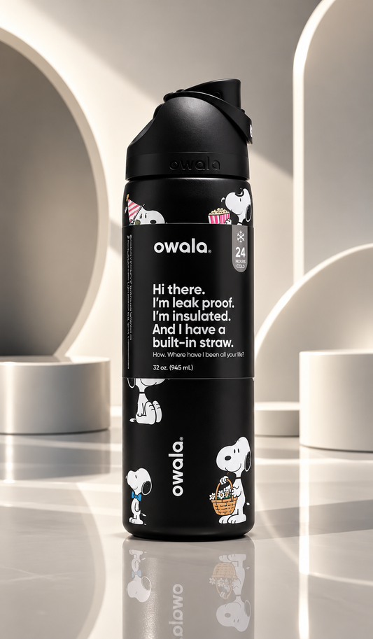 Owala FreeSip /سْنوبي أسود/ إصدار خاص 32 أونصة (946 مل)