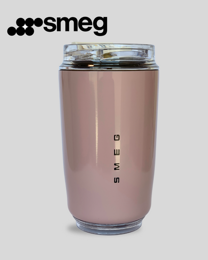 SMEG كوب قهوة للسفر من الستانلس ستيل، وردي بلاش