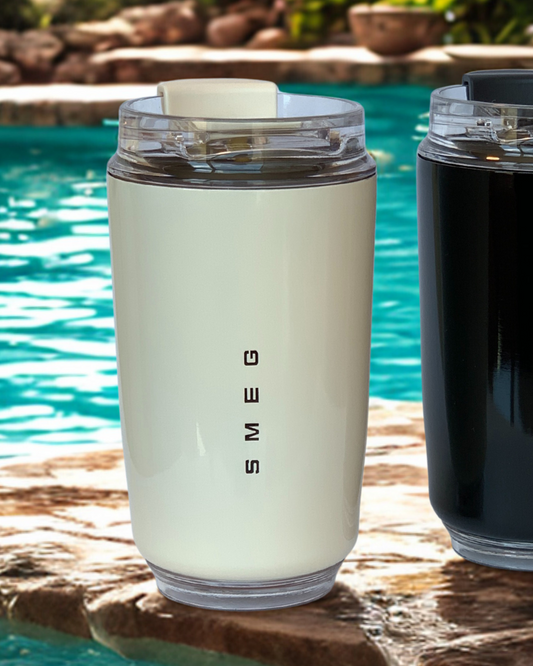 SMEG Stainless Steel Travel Coffee Mug Cream