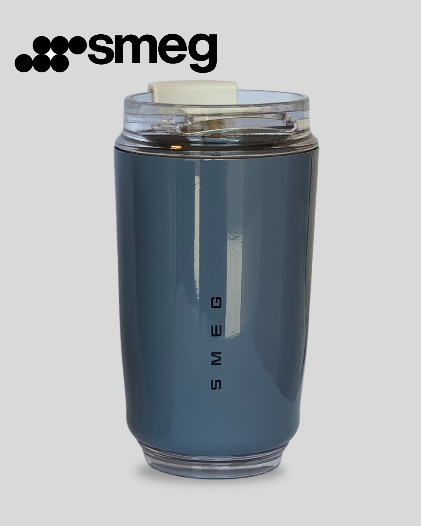 مج قهوة ستانلس ستيل للسفر من SMEG رمادي داكن