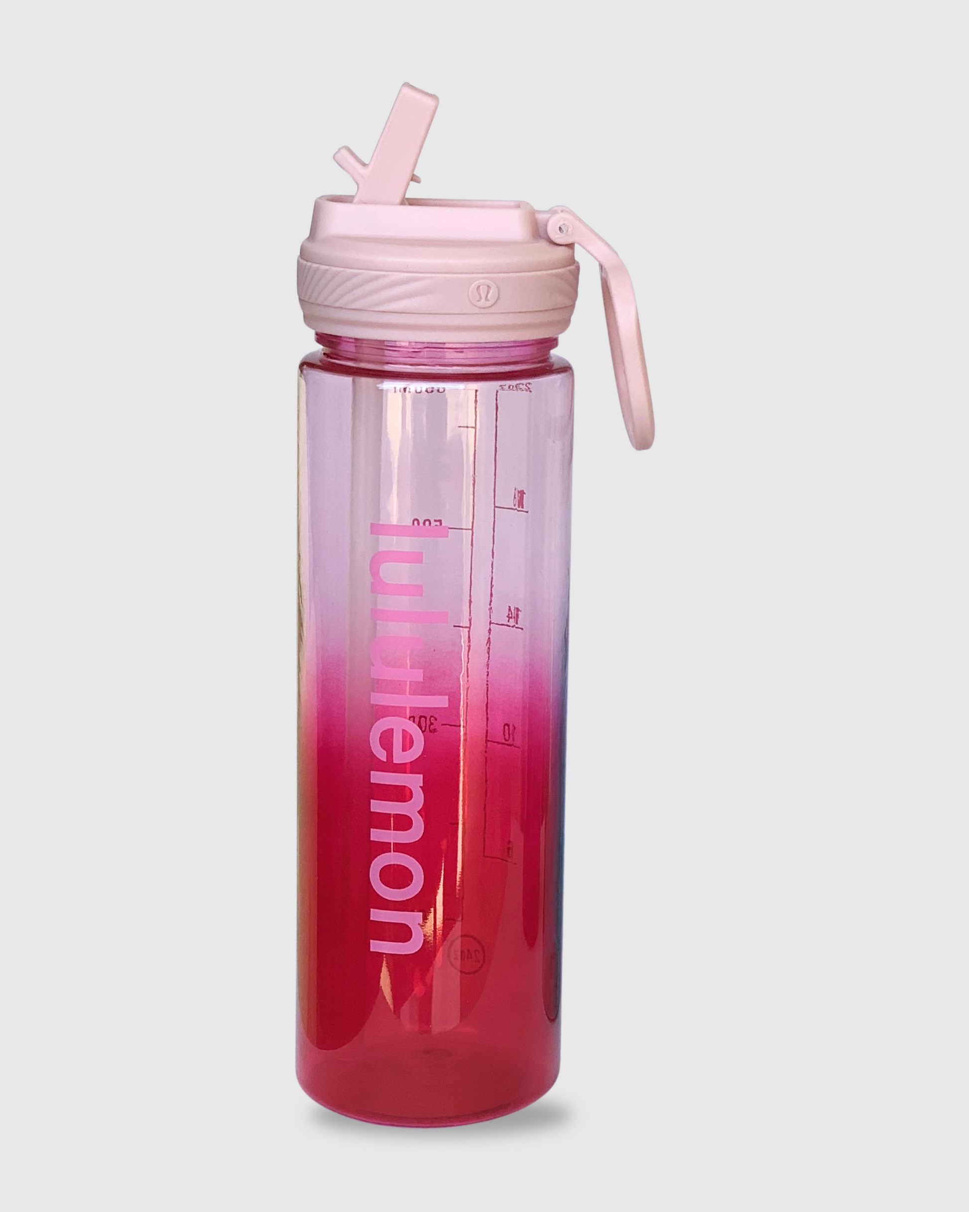 Back to Life Clear Bottle 24oz Straw Lid Pink