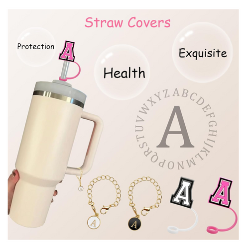 1 Straw Topper + 1 Charm (A-Z)